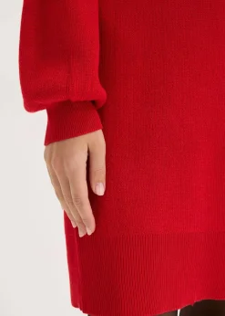 bonprix Bekleidung·Umstandsmode|Strickmode^Strickkleid mit Schleife aus softem Viskose-Mix salsarot