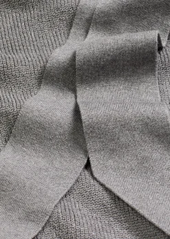 bonprix Bekleidung·Umstandsmode|Strickmode^Strickkleid mit Schleife aus softem Viskose-Mix grau meliert