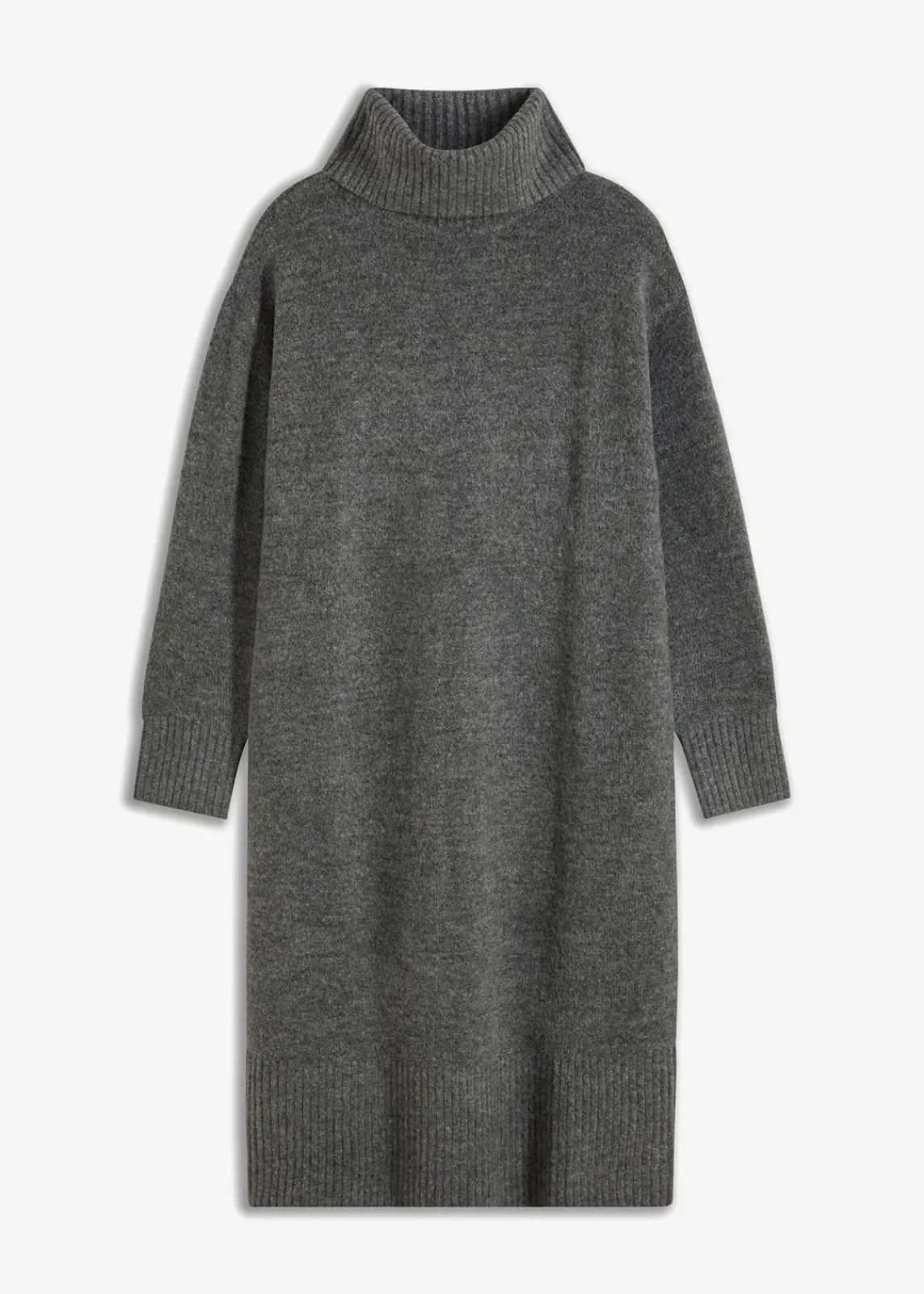bonprix Bekleidung·Umstandsmode|Bekleidung·Pullover & Strickjacken^Strickkleid mit Schlitz anthrazit meliert