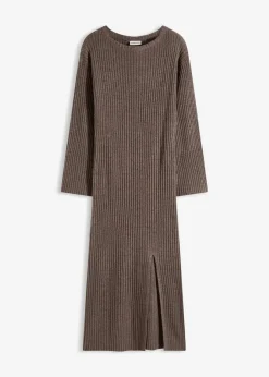 bonprix Bekleidung·Umstandsmode|Kleider^Strickkleid mit Schlitz lehmbraun