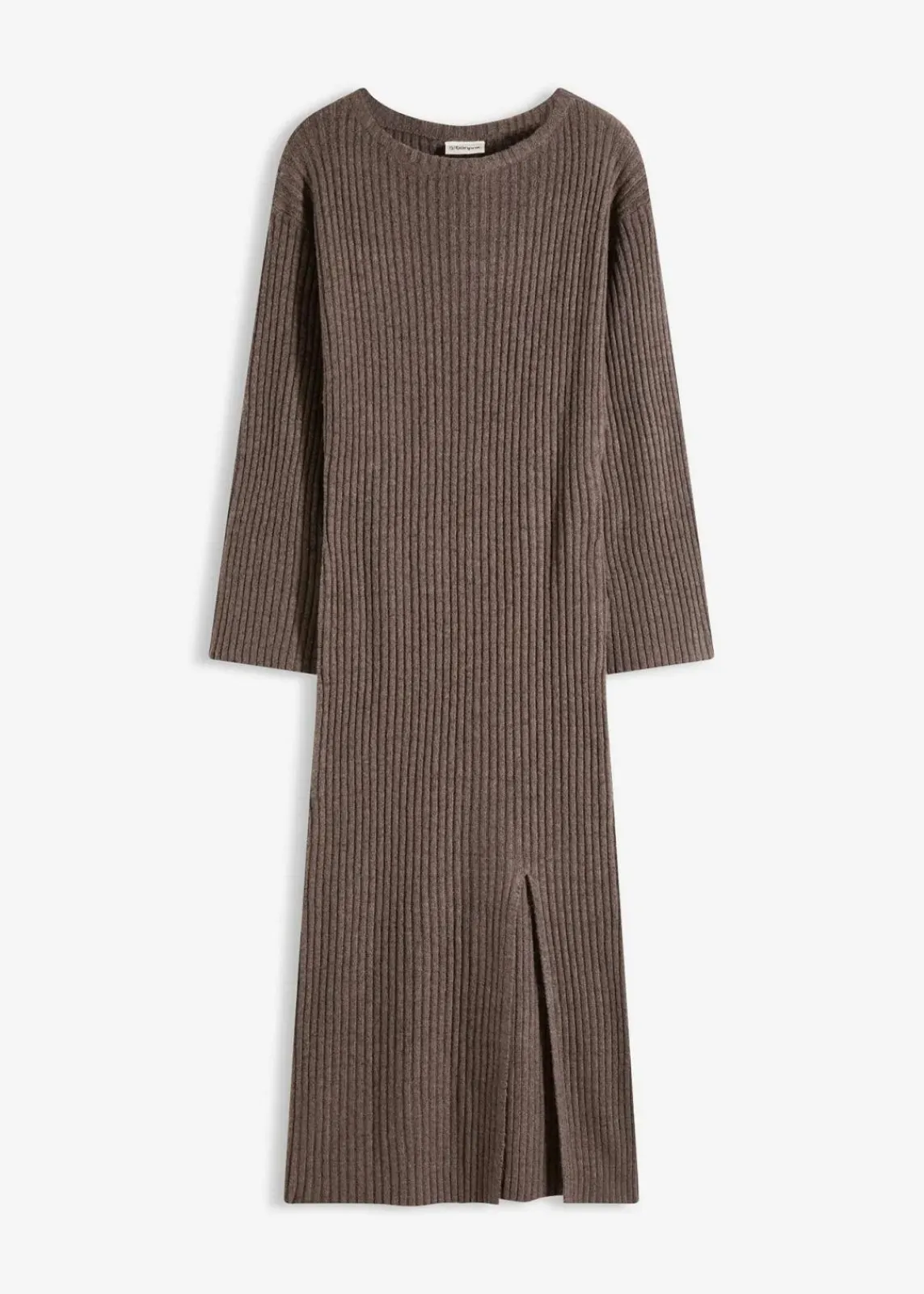 bonprix Bekleidung·Umstandsmode|Kleider^Strickkleid mit Schlitz lehmbraun