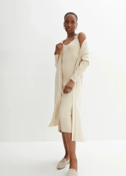 bonprix Bekleidung·Umstandsmode|Bekleidung·Pullover & Strickjacken^Strickkleid mit Seidenanteil sand meliert