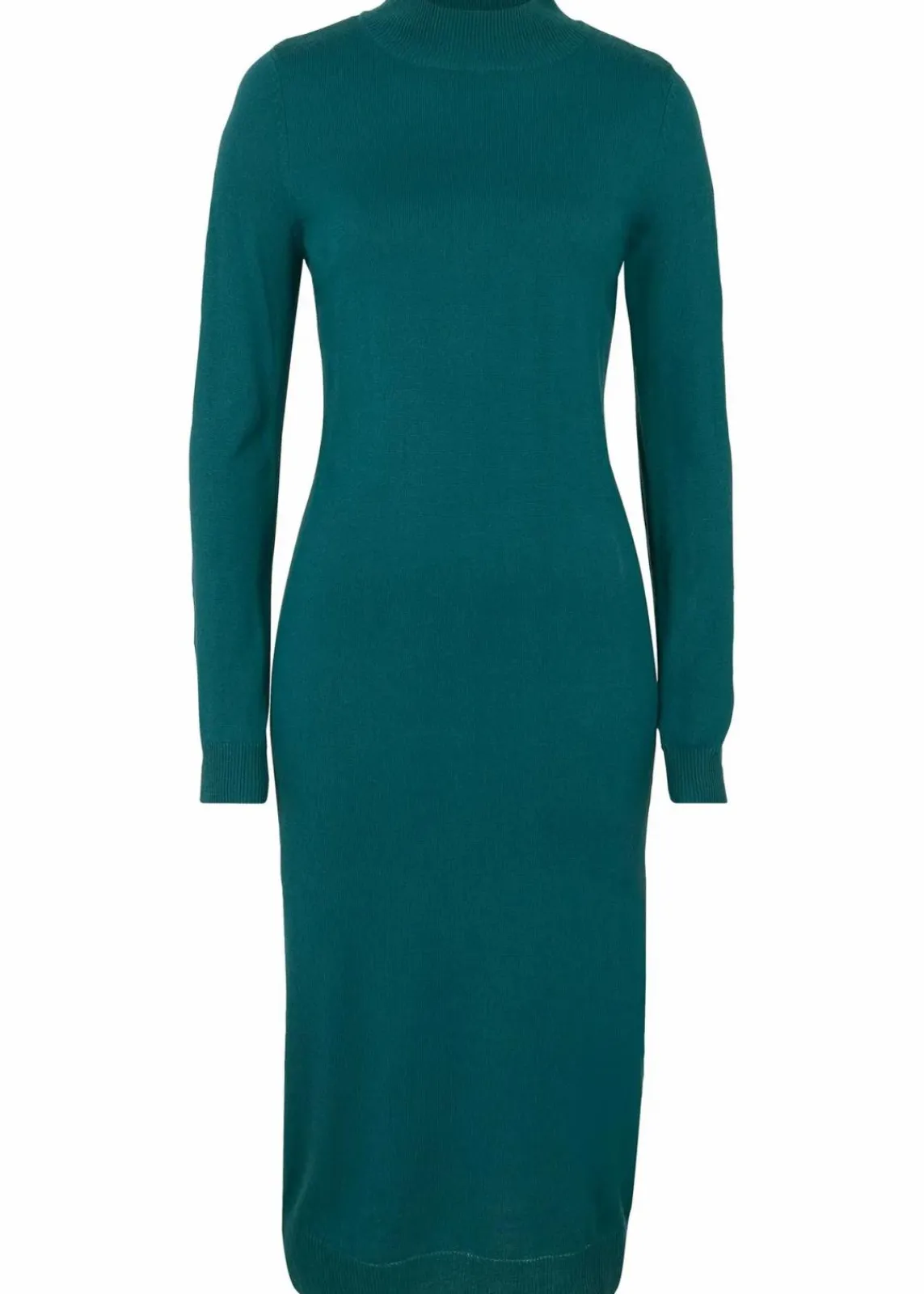 bonprix Kleider|Basics^Strickkleid mit Stehkragen tiefgrün