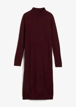 bonprix Bekleidung·Umstandsmode|Strickmode^Strickkleid mit Stehkragen weinrot