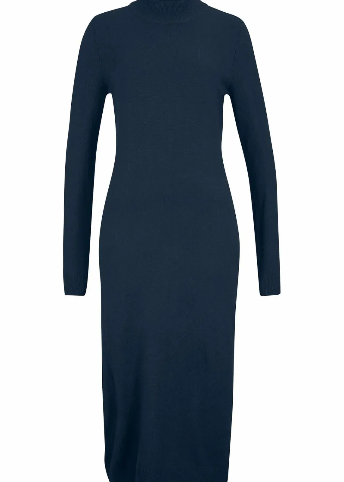 bonprix Kleider|Basics^Strickkleid mit Stehkragen dunkelblau