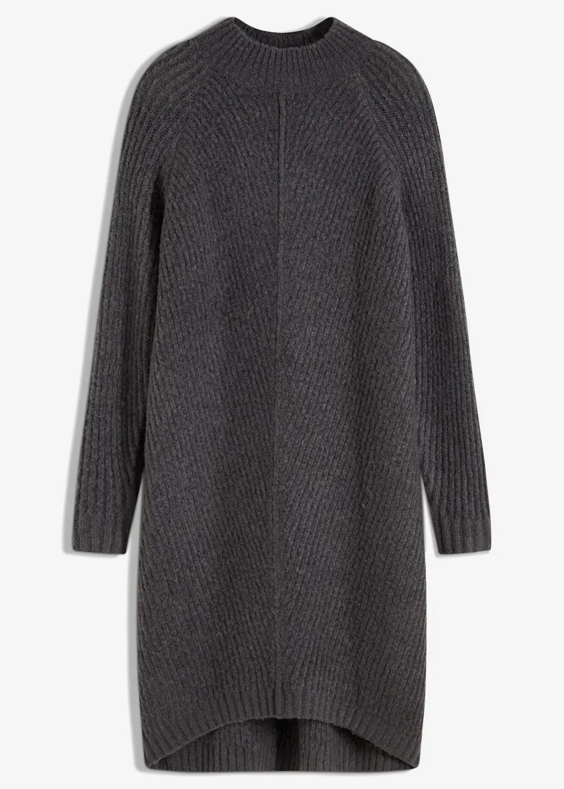 bonprix Bekleidung·Umstandsmode|Bekleidung·Pullover & Strickjacken^Strickkleid mit Vokuhila-Saum anthrazit meliert