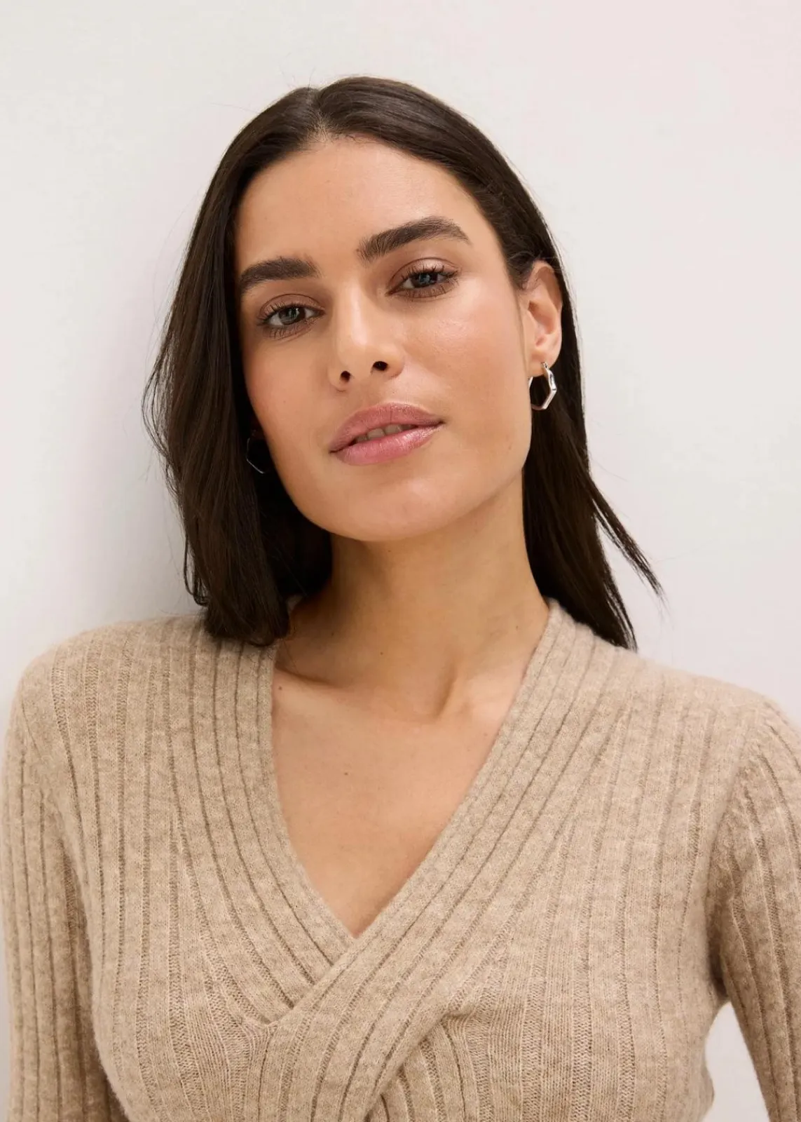 bonprix Bekleidung·Pullover & Strickjacken|Bekleidung·Umstandsmode^Strickkleid mit Wollanteil kieselbeige meliert