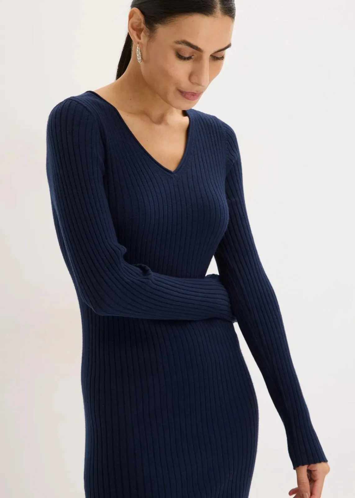 bonprix Bekleidung·Homewear|Bekleidung·Pullover & Strickjacken^Strickkleid und Weste (2-tlg.Set) dunkelblau
