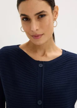 bonprix Bekleidung·Homewear|Bekleidung·Pullover & Strickjacken^Strickkleid und Weste (2-tlg.Set) dunkelblau