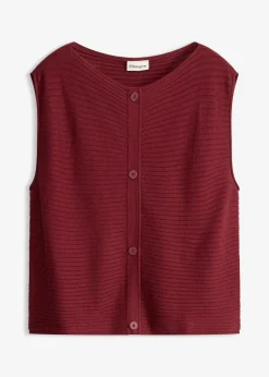 bonprix Kleider|Jumpsuits^Strickkleid und Weste (2-tlg.Set) rubinrot