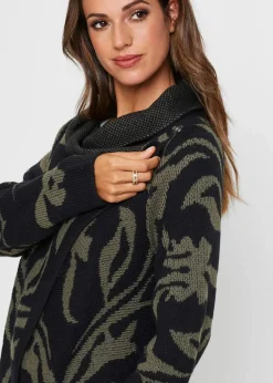 bonprix Bekleidung·Umstandsmode|Bekleidung·Jeans^Strickmantel schwarz/dunkeloliv
