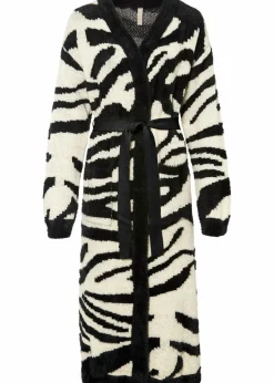 bonprix Bekleidung·Umstandsmode|Strickmode^Strickmantel beige/schwarz zebra bedruckt