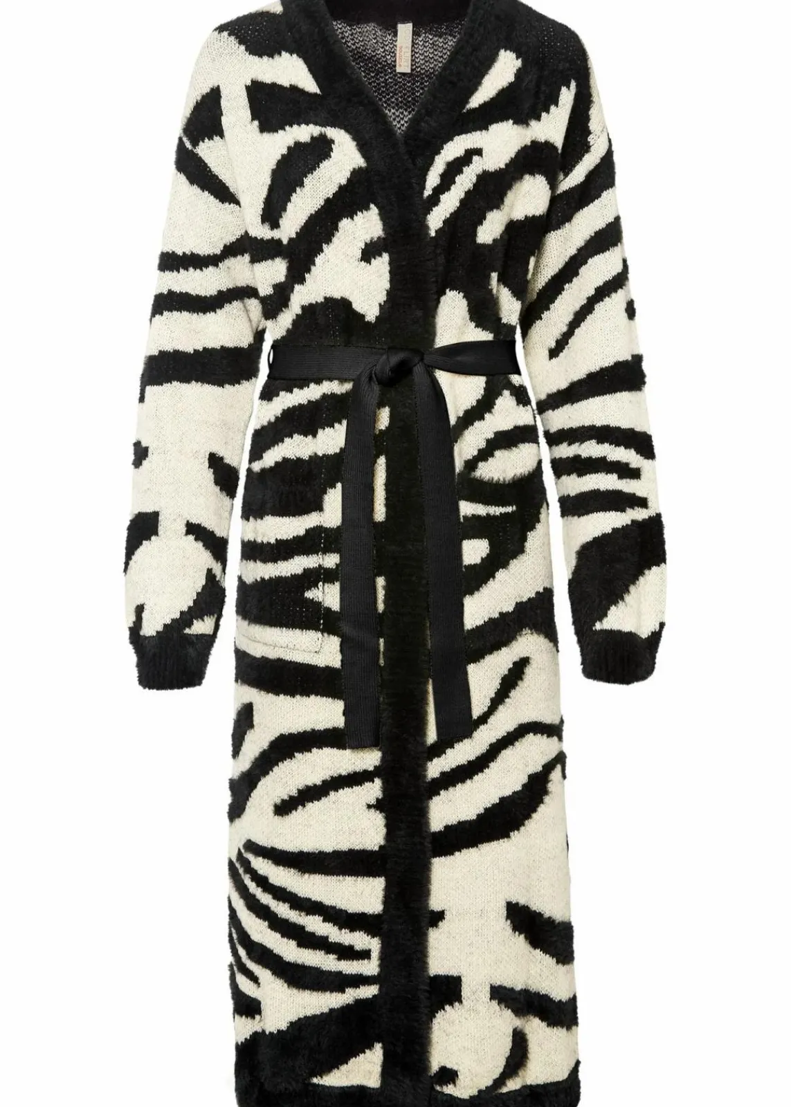 bonprix Bekleidung·Umstandsmode|Strickmode^Strickmantel beige/schwarz zebra bedruckt