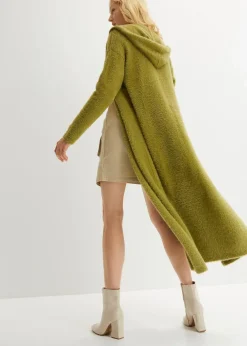 bonprix Pullover & Strickjacken|Bekleidung·Jeans^Strickmantel aus weichem Federgarn goldoliv
