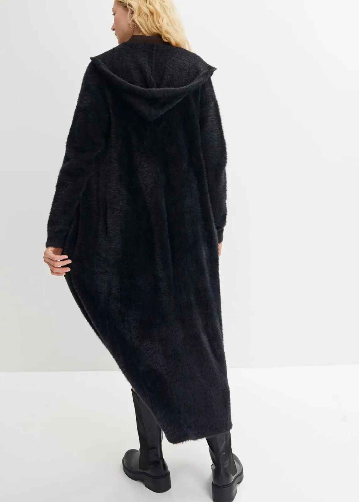 bonprix Bekleidung·Umstandsmode|Strickmode^Strickmantel aus weichem Federgarn schwarz