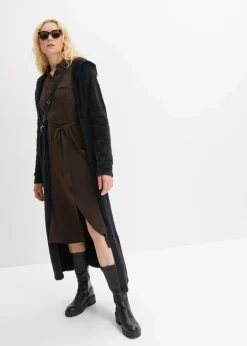 bonprix Bekleidung·Umstandsmode|Strickmode^Strickmantel aus weichem Federgarn schwarz