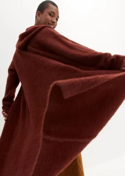 bonprix Bekleidung·Umstandsmode|Strickmode^Strickmantel aus weichem Federgarn mahagonibraun