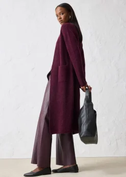 bonprix Bekleidung·Umstandsmode|Premium^Strickmantel mit Alpaka weinrot