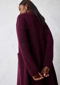 bonprix Bekleidung·Umstandsmode|Premium^Strickmantel mit Alpaka weinrot