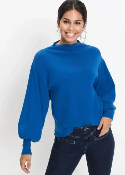 bonprix Strickmode|Pullover & Strickjacken^Strickpullover mit Ballonärmeln royalblau