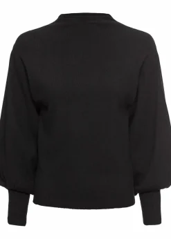 bonprix Bekleidung·Jeans|Pullover & Strickjacken^Strickpullover mit Ballonärmeln schwarz