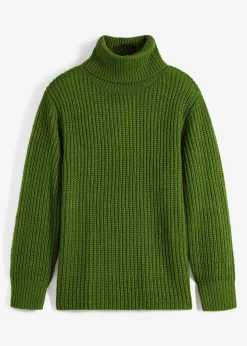 bonprix Bekleidung·Umstandsmode|Strickmode^Strickpullover mit Rollkragen forstgrün