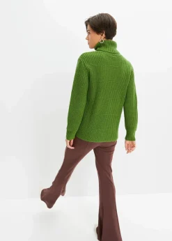 bonprix Bekleidung·Umstandsmode|Strickmode^Strickpullover mit Rollkragen forstgrün