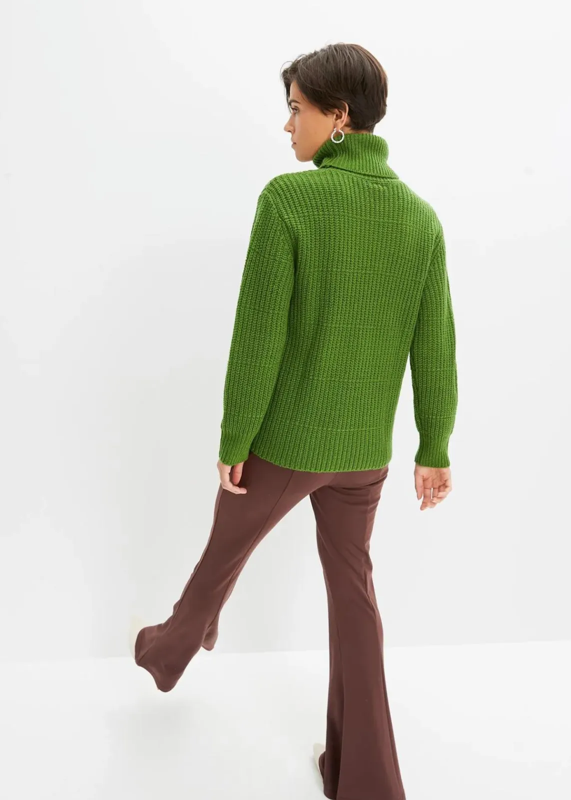 bonprix Bekleidung·Umstandsmode|Strickmode^Strickpullover mit Rollkragen forstgrün