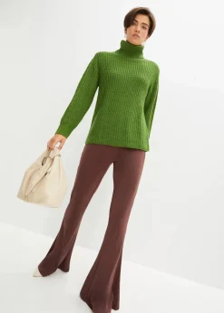 bonprix Bekleidung·Umstandsmode|Strickmode^Strickpullover mit Rollkragen forstgrün