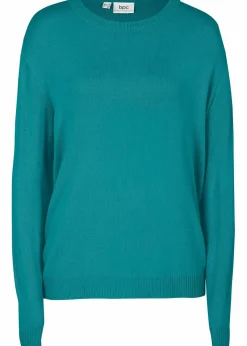 bonprix Pullover & Strickjacken|Basics^Strick-Pullover mit Rundhals-Ausschnitt türkis