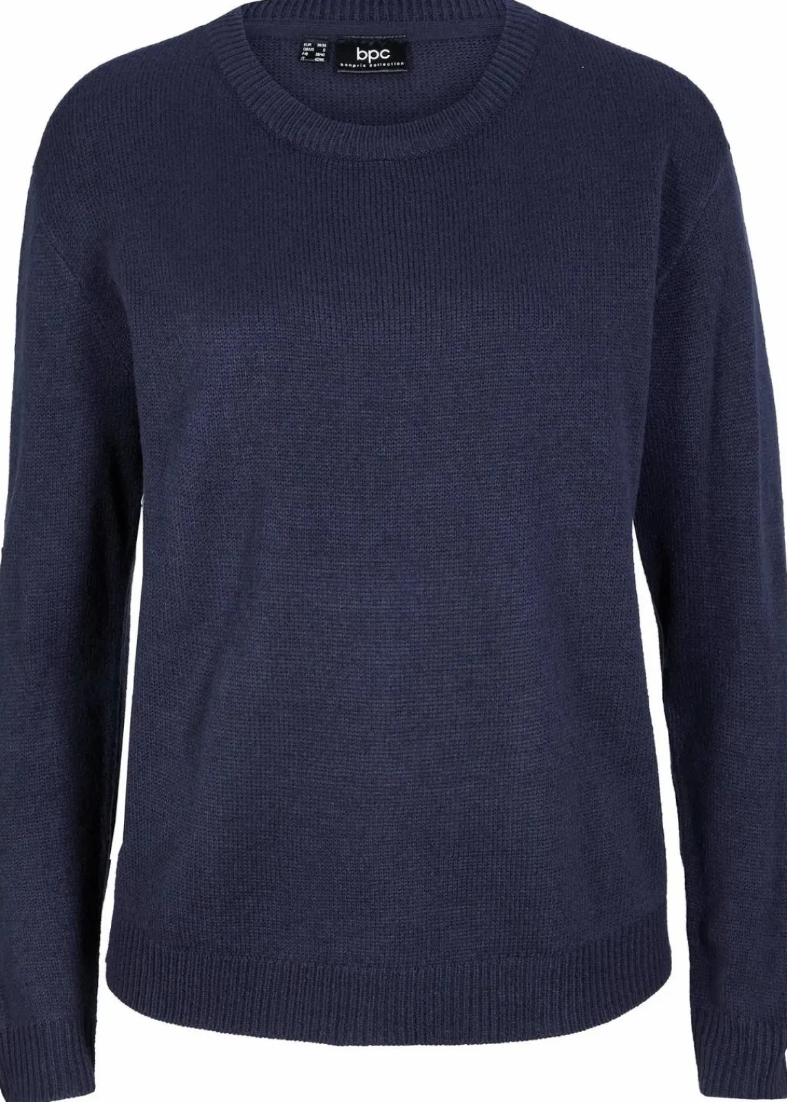 bonprix Pullover & Strickjacken|Basics^Strick-Pullover mit Rundhals-Ausschnitt dunkelblau