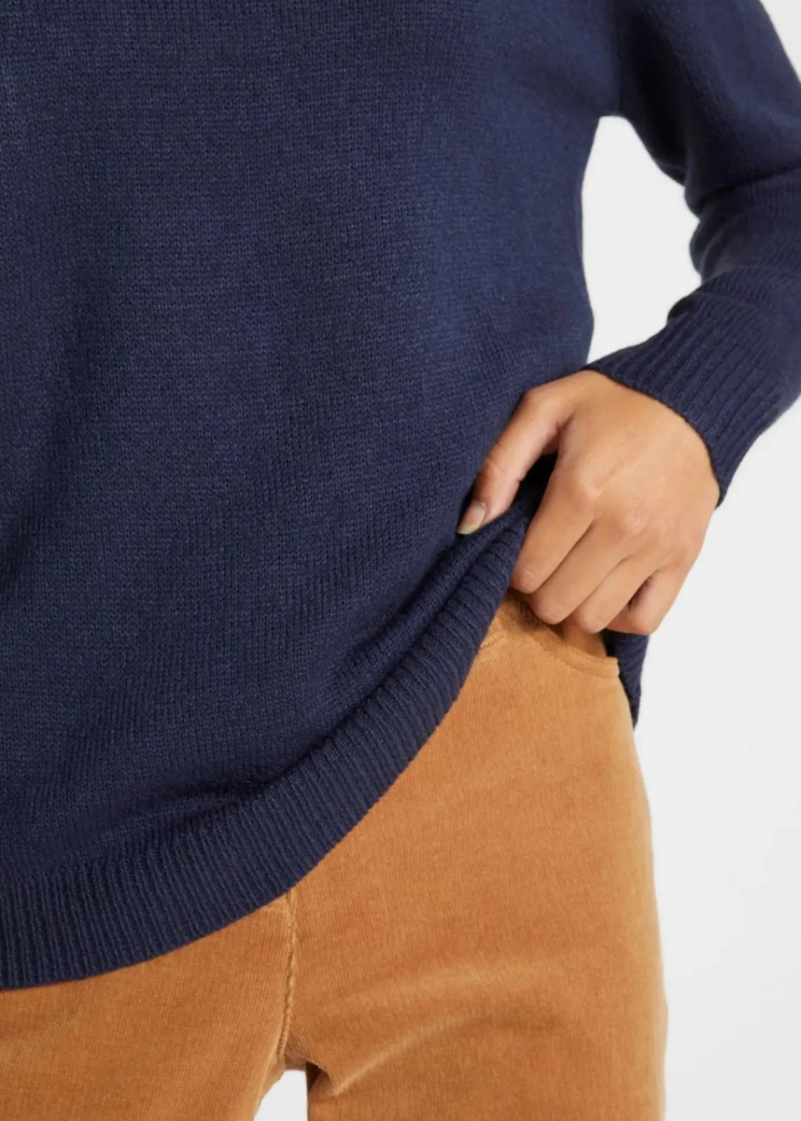 bonprix Pullover & Strickjacken|Basics^Strick-Pullover mit Rundhals-Ausschnitt dunkelblau