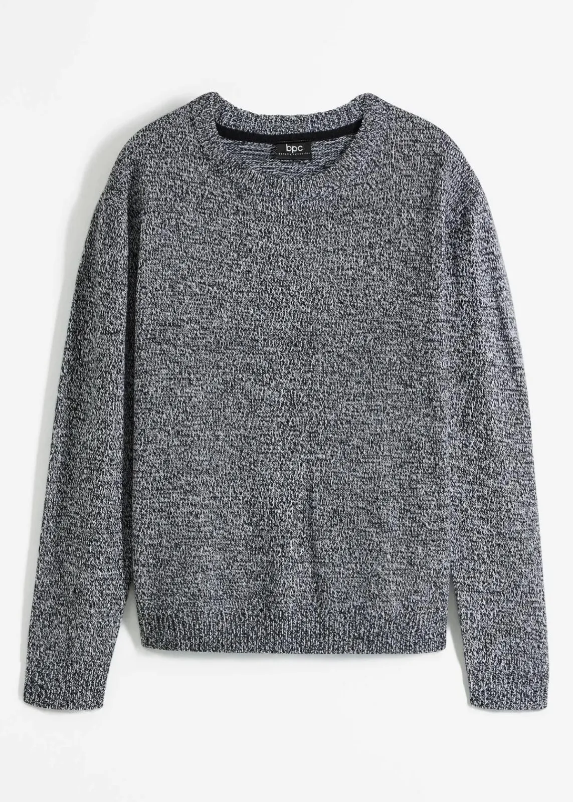 bonprix Bekleidung·Umstandsmode|Bekleidung·Jeans^Strick-Pullover mit Rundhals-Ausschnitt in Melange anthrazit meliert