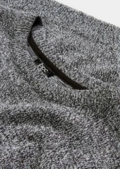bonprix Bekleidung·Umstandsmode|Bekleidung·Jeans^Strick-Pullover mit Rundhals-Ausschnitt in Melange anthrazit meliert