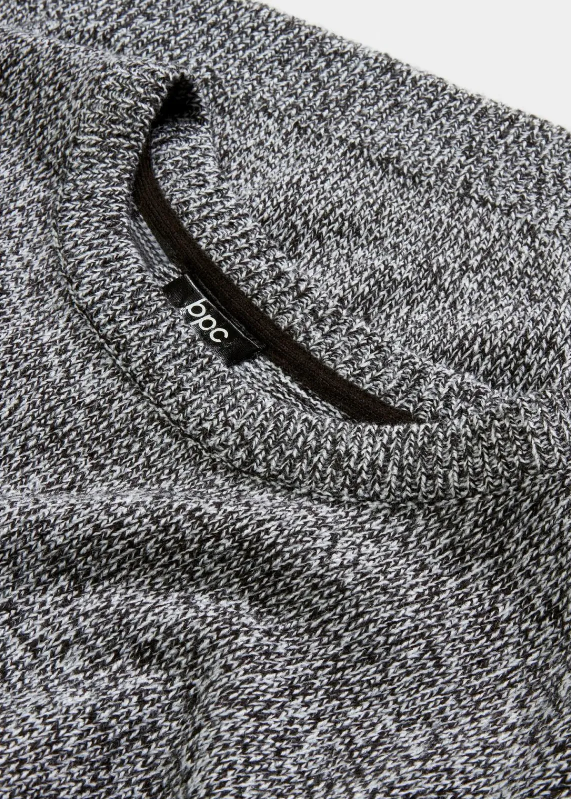 bonprix Bekleidung·Umstandsmode|Bekleidung·Jeans^Strick-Pullover mit Rundhals-Ausschnitt in Melange anthrazit meliert
