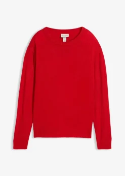 bonprix Bekleidung·Umstandsmode|Bekleidung·Röcke^Strick-Pullover mit Rundhals-Ausschnitt lavarot