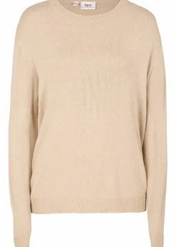 bonprix Pullover & Strickjacken|Basics^Strick-Pullover mit Rundhals-Ausschnitt beige