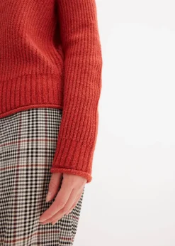 bonprix Strickmode|Pullover & Strickjacken^Strickpullover mit Stehkragen karminrot