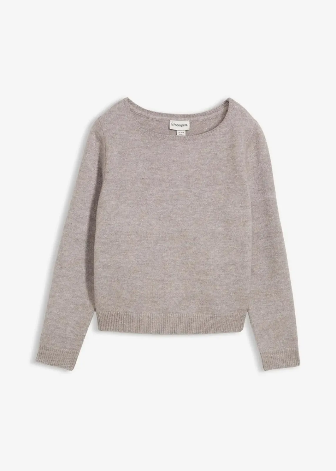 bonprix Nachhaltigere Materialien|Pullover & Strickjacken^Strickpullover mit U-Boot-Ausschnitt hellgrau