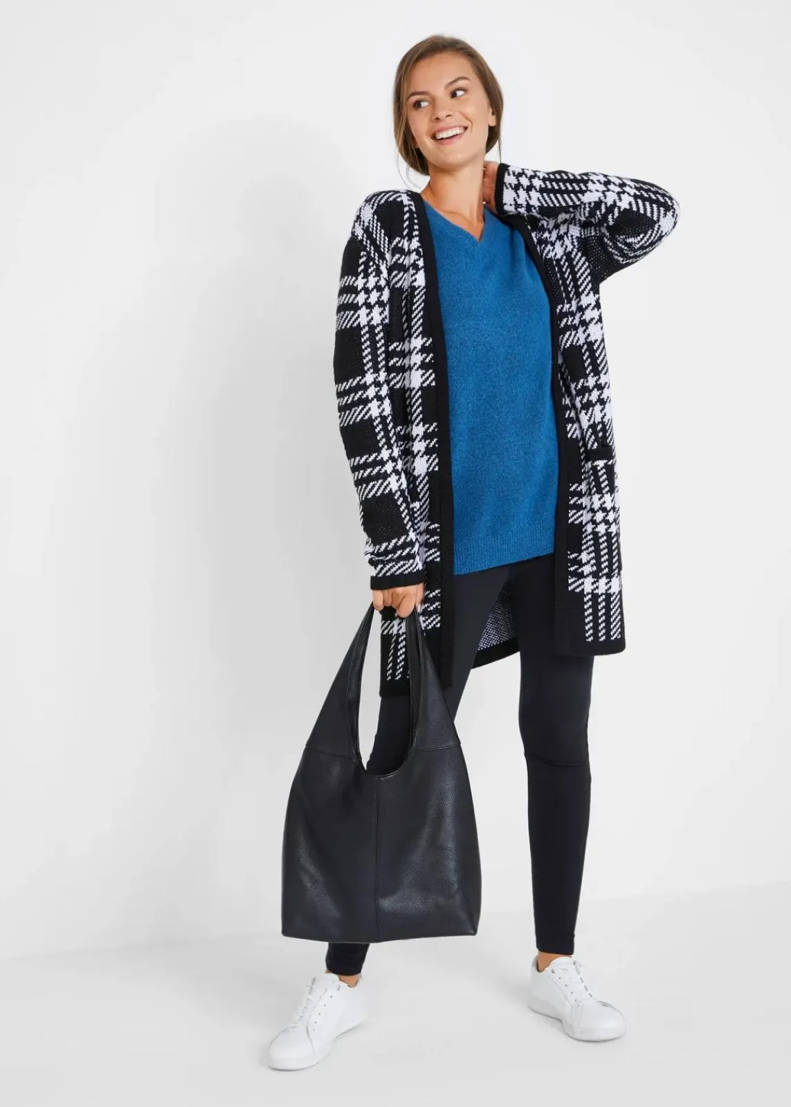 bonprix Bekleidung·Umstandsmode|Bekleidung·Jeans^Strickpullover mit V-Ausschnitt, Oversized Fit polarblau
