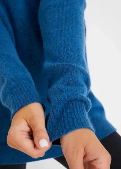 bonprix Bekleidung·Umstandsmode|Bekleidung·Jeans^Strickpullover mit V-Ausschnitt, Oversized Fit polarblau