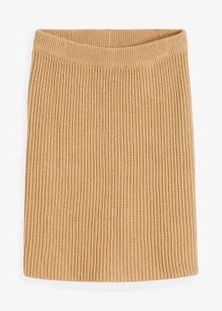 bonprix Bekleidung·Sportbekleidung|Nachhaltigere Materialien^Strickrock aus reiner Baumwolle latte macchiato