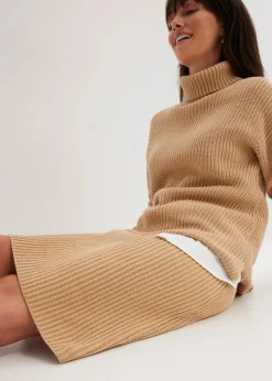 bonprix Bekleidung·Sportbekleidung|Nachhaltigere Materialien^Strickrock aus reiner Baumwolle latte macchiato