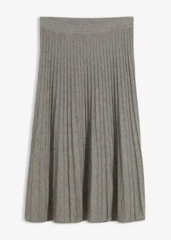bonprix Bekleidung·Sportbekleidung|Premium^Strickrock mit Merinowolle grau meliert