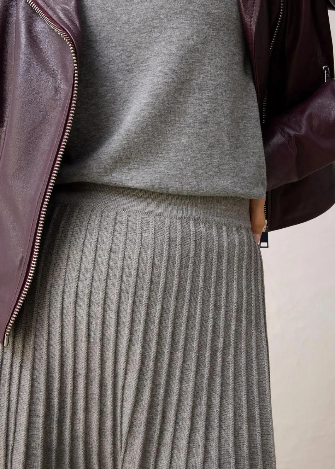bonprix Bekleidung·Sportbekleidung|Premium^Strickrock mit Merinowolle grau meliert