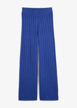 bonprix Hosen^Strick-Schlupfhose mit Lochmuster edelsteinblau
