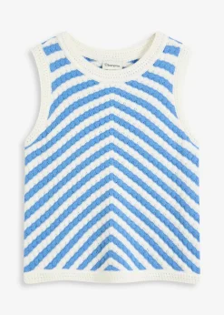 bonprix Bekleidung·Umstandsmode|Shirts & Tops^Stricktop mittelblau/wollweiß sonstige