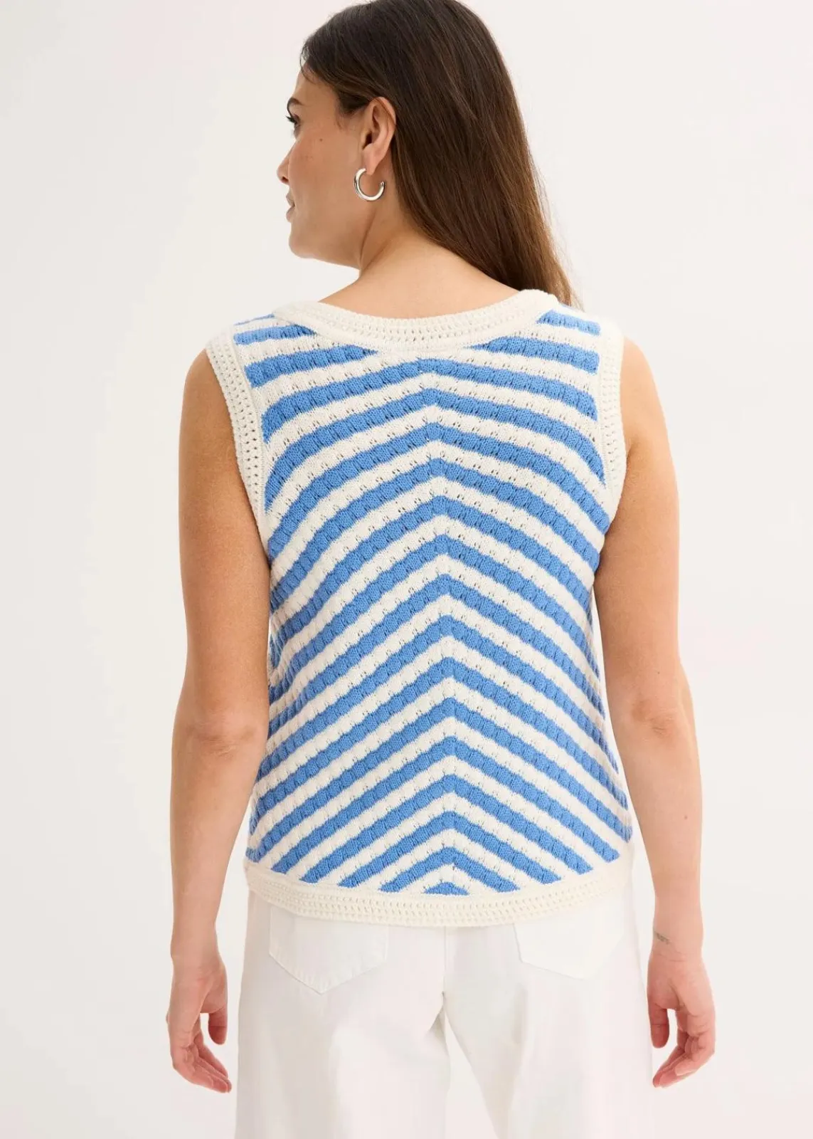 bonprix Bekleidung·Umstandsmode|Shirts & Tops^Stricktop mittelblau/wollweiß sonstige
