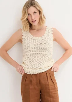 bonprix Bekleidung·Umstandsmode|Shirts & Tops^Stricktop aus Baumwolle natur