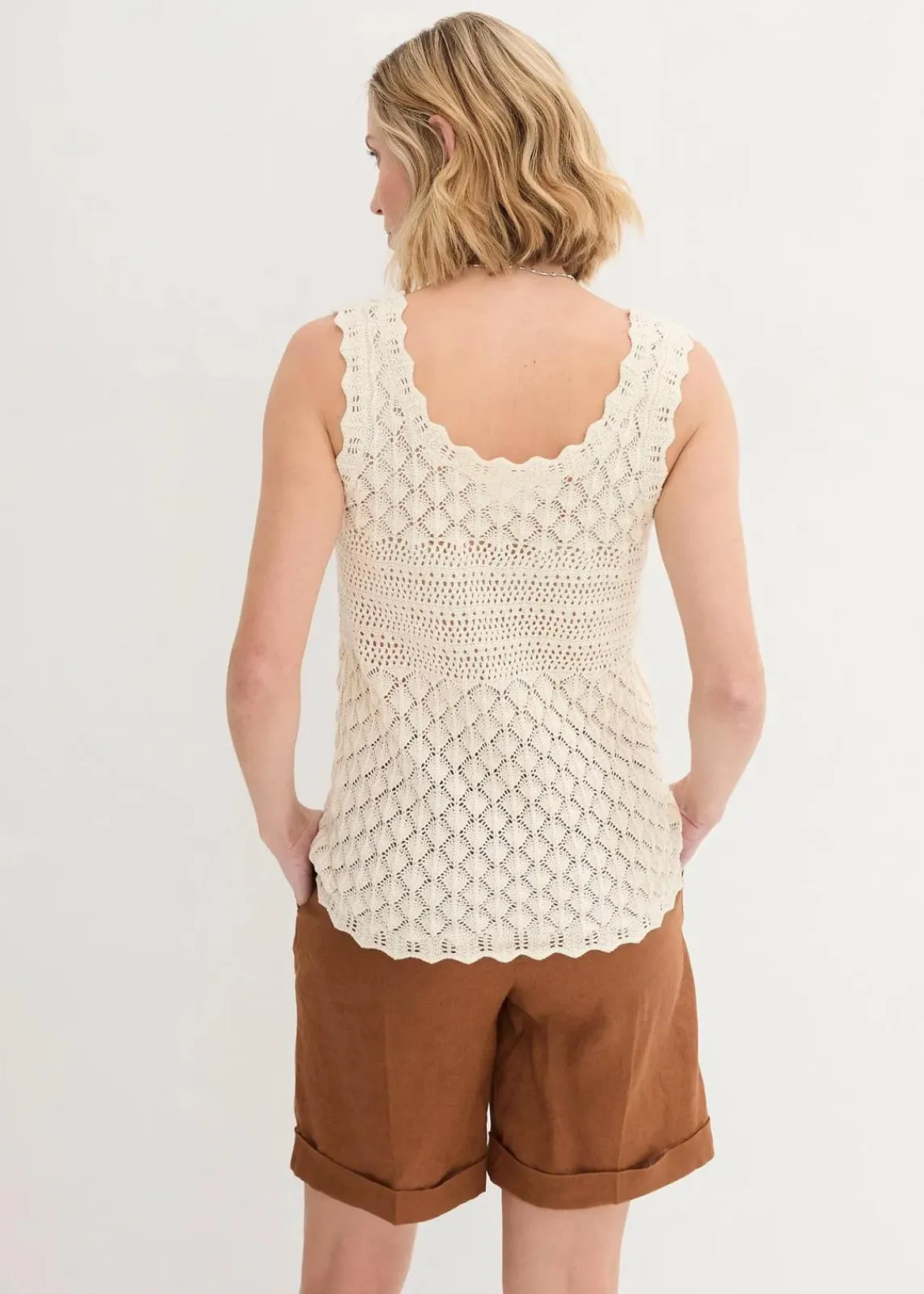 bonprix Bekleidung·Umstandsmode|Shirts & Tops^Stricktop aus Baumwolle natur
